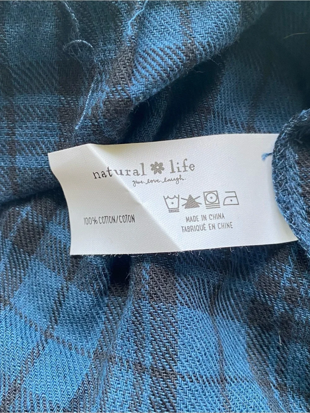 NWT Natural Life Rebecca Tiered Midi Dress - Blue Black Flannel Plaid